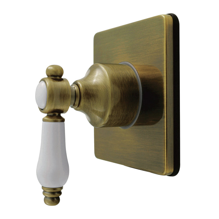 Kingston Heirloom KS4043BPL - Bel-Air Single-Handle Six-Way Diverter Valve with Square Trim Kit, Antique Brass