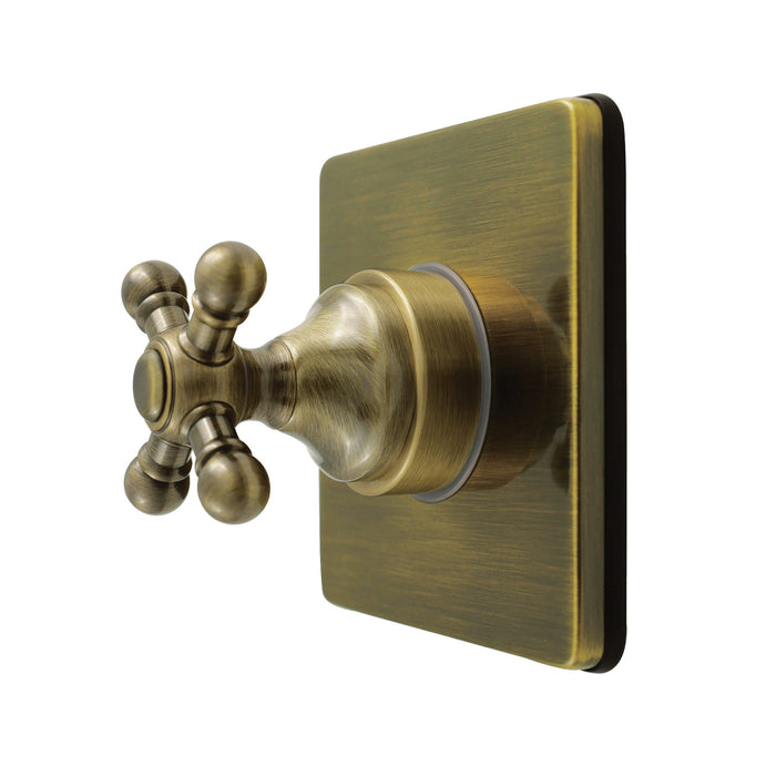 Kingston Heirloom KS4043BX - Metropolitan Single-Handle Six-Way Diverter Valve with Square Trim Kit, Antique Brass