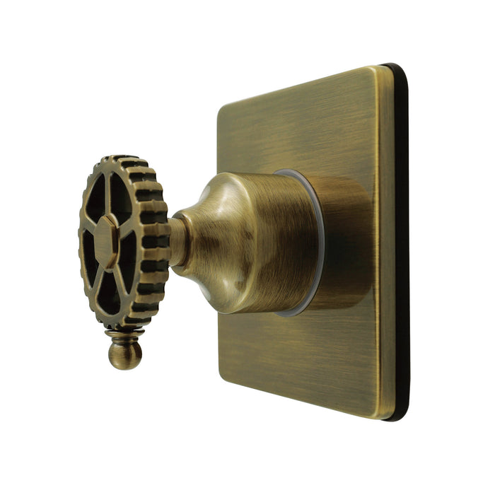 Kingston Sona KS4043CG - Fuller Single-Handle Six-Way Diverter Valve with Square Trim Kit, Antique Brass