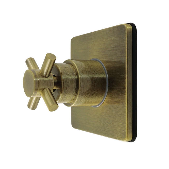 Kingston Sona KS4043DX - Concord Single-Handle Six-Way Diverter Valve with Square Trim Kit, Antique Brass
