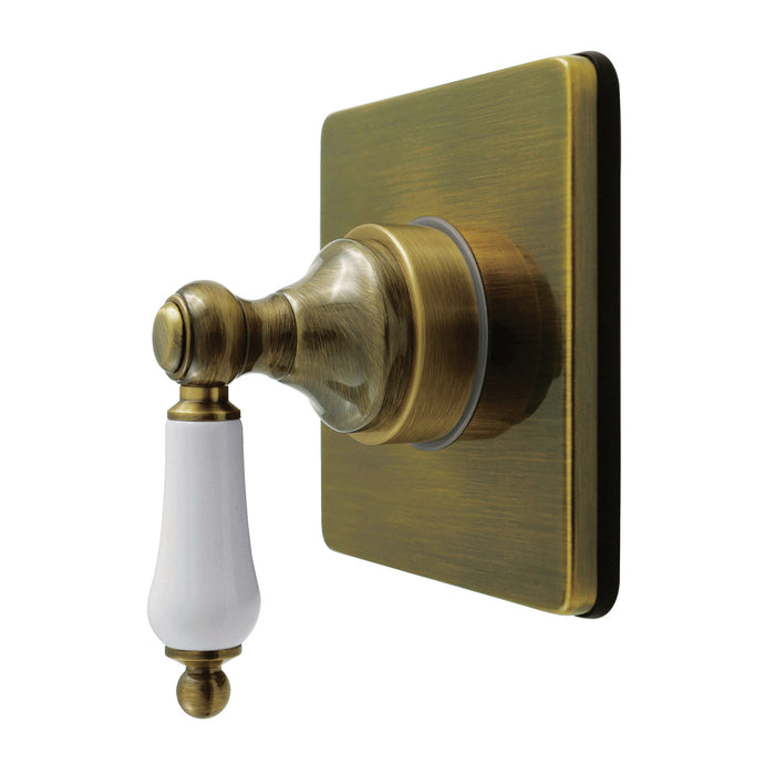 Kingston Heirloom KS4043PL - Restoration Single-Handle Six-Way Diverter Valve with Square Trim Kit, Antique Brass