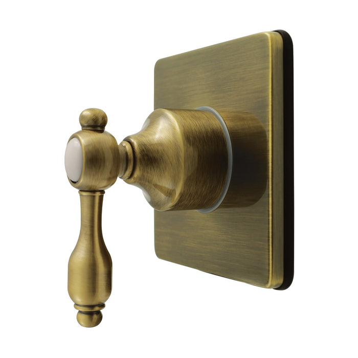 Kingston Heirloom KS4043TAL - Tudor Single-Handle Six-Way Diverter Valve with Square Trim Kit, Antique Brass
