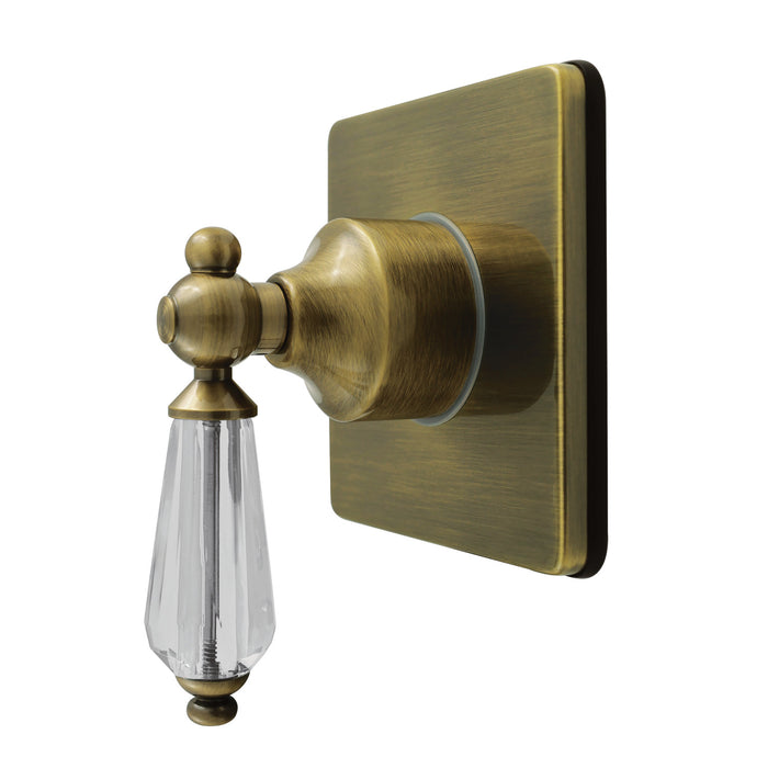 Kingston Heirloom KS4043WLL - Willshire Single-Handle Six-Way Diverter Valve with Square Trim Kit, Antique Brass