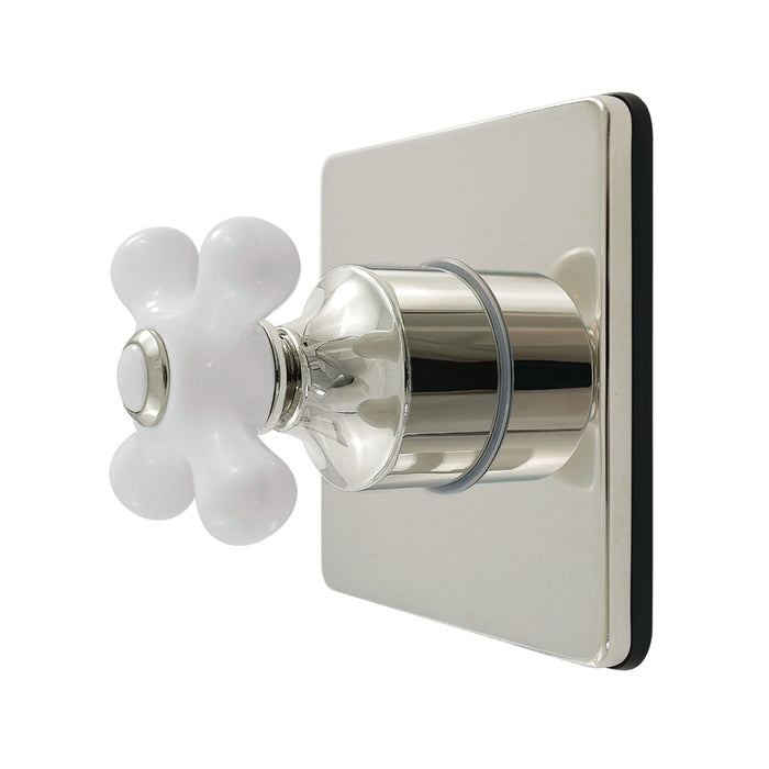 Kingston Heirloom KS4046PX - Restoration Single-Handle Six-Way Diverter Valve with Square Trim Kit, Polished Nickel