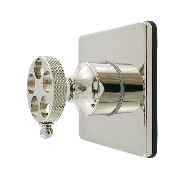 Kingston Sona KS4046RKX - Webb Single-Handle Six-Way Diverter Valve with Knurled Handle and Square Trim Kit, Polished Nickel
