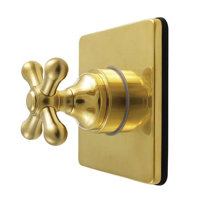 Kingston Heirloom KS4047AX - Restoration Single-Handle Six-Way Diverter Valve with Square Trim Kit, Brushed Brass