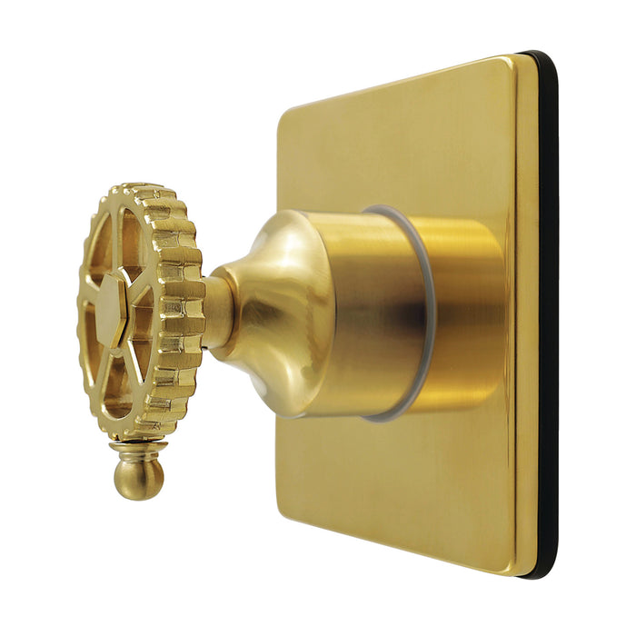 Kingston Sona KS4047CG - Fuller Single-Handle Six-Way Diverter Valve with Square Trim Kit, Brushed Brass