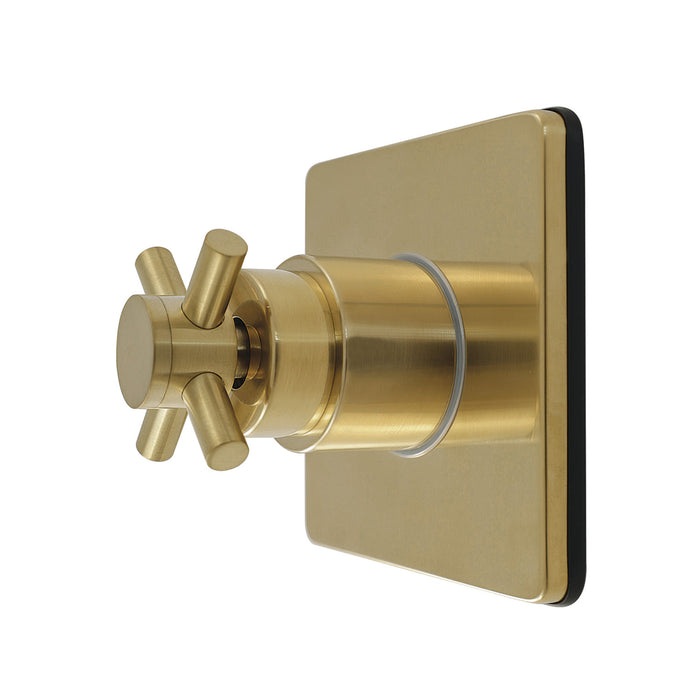 Kingston Sona KS4047DX - Concord Single-Handle Six-Way Diverter Valve with Square Trim Kit, Brushed Brass