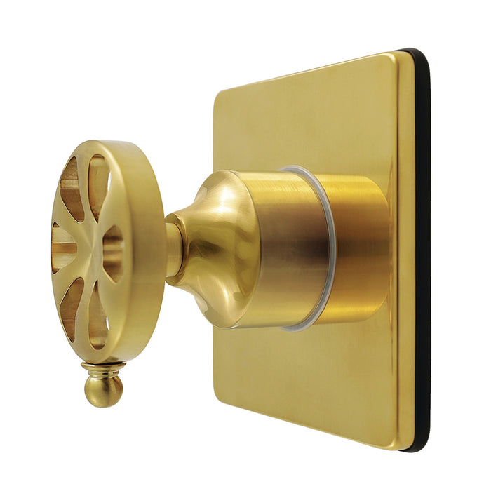 Kingston Sona KS4047RX - Belknap Single-Handle Six-Way Diverter Valve with Square Trim Kit, Brushed Brass