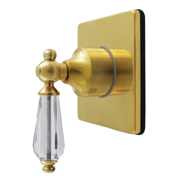 Kingston Heirloom KS4047WLL - Willshire Single-Handle Six-Way Diverter Valve with Square Trim Kit, Brushed Brass