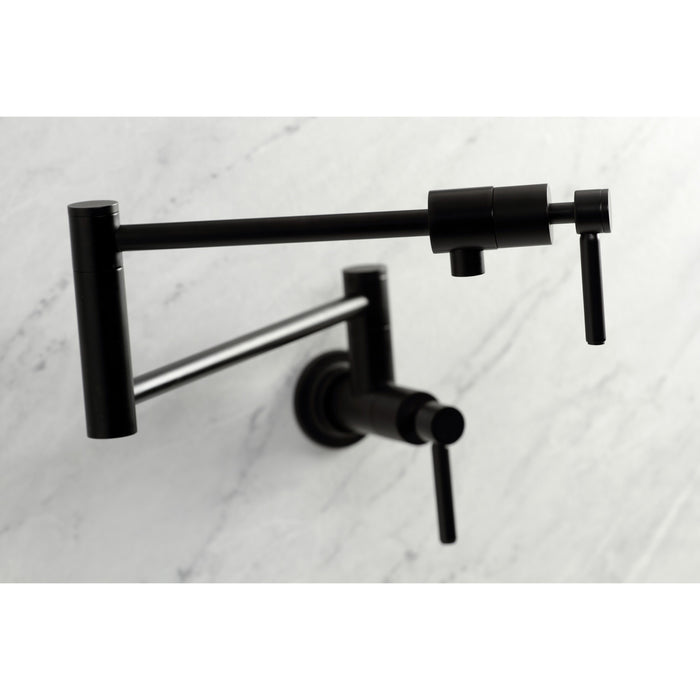 Kingston Sona KS4100DL - Concord Two-Handle 1-Hole Wall Mount Pot Filler Faucet, Matte Black