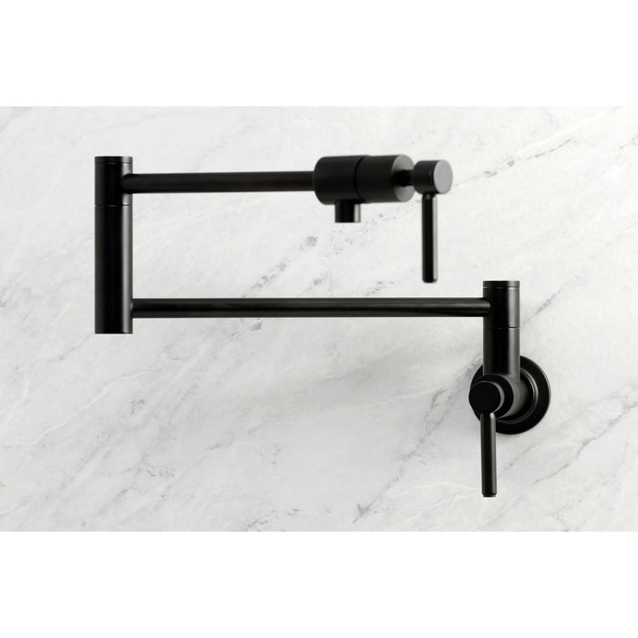 Kingston Sona KS4100DL - Concord Two-Handle 1-Hole Wall Mount Pot Filler Faucet, Matte Black