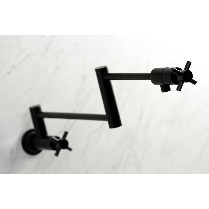 Concord KS4100DX Two-Handle 1-Hole Wall Mount Pot Filler Faucet, Matte Black