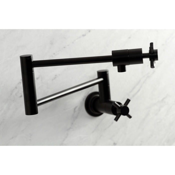 Concord KS4100DX Two-Handle 1-Hole Wall Mount Pot Filler Faucet, Matte Black