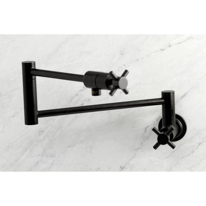 Kingston Sona KS4100DX - Concord Two-Handle 1-Hole Wall Mount Pot Filler Faucet, Matte Black