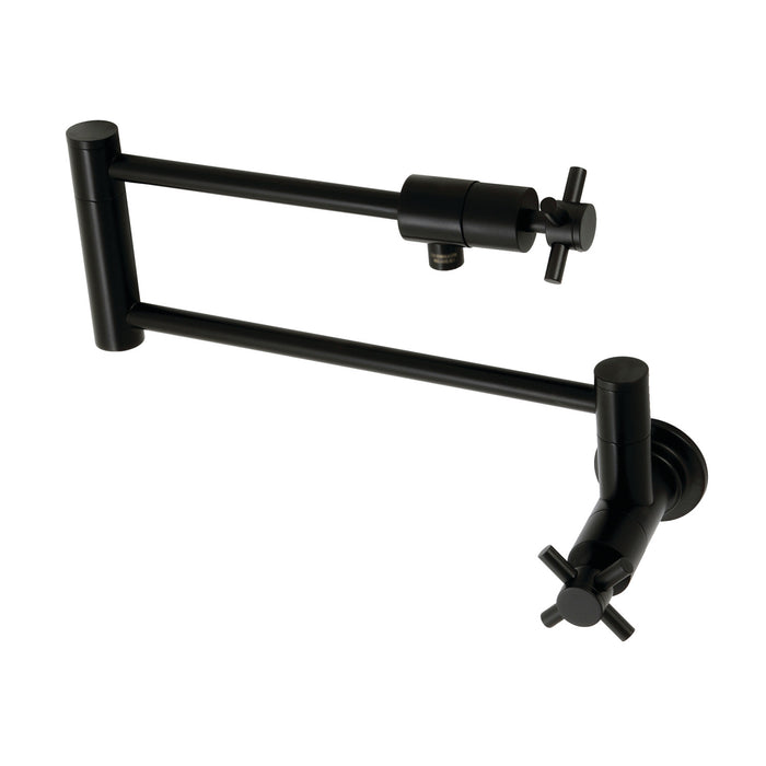 Kingston Sona KS4100DX - Concord Two-Handle 1-Hole Wall Mount Pot Filler Faucet, Matte Black
