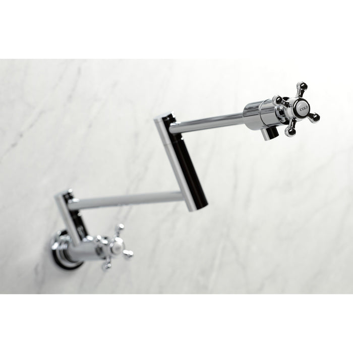 Metropolitan KS4101BX Two-Handle 1-Hole Wall Mount Pot Filler Faucet, Polished Chrome