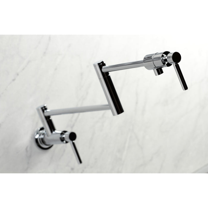 Kingston Sona KS4101DL - Concord Two-Handle 1-Hole Wall Mount Pot Filler Faucet, Polished Chrome