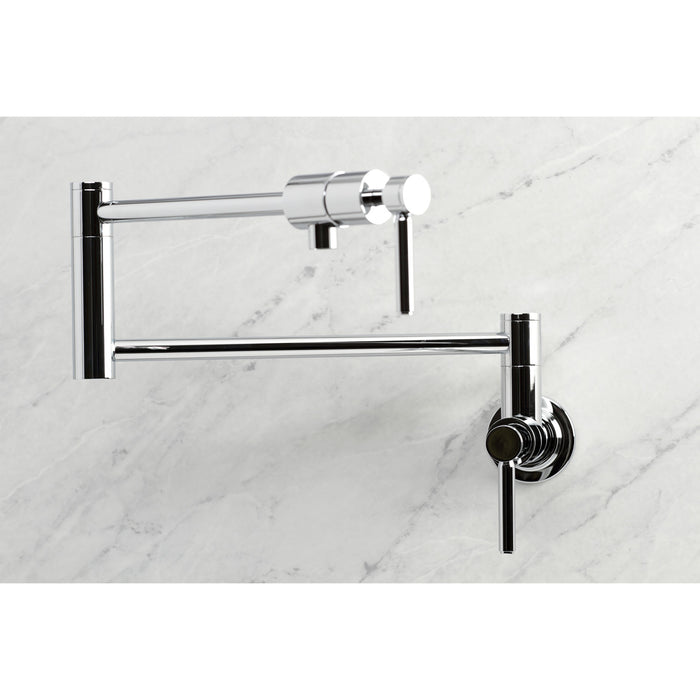Kingston Sona KS4101DL - Concord Two-Handle 1-Hole Wall Mount Pot Filler Faucet, Polished Chrome