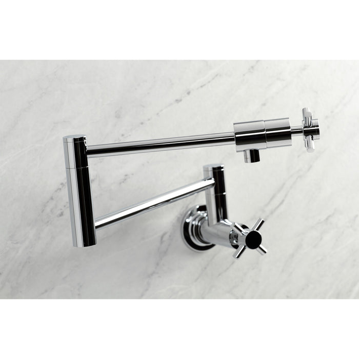 Kingston Sona KS4101DX - Concord Two-Handle 1-Hole Wall Mount Pot Filler Faucet, Polished Chrome