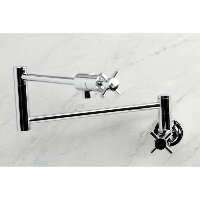 Kingston Sona KS4101DX - Concord Two-Handle 1-Hole Wall Mount Pot Filler Faucet, Polished Chrome