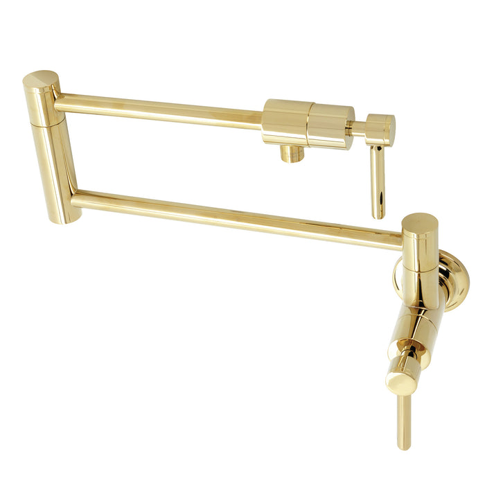 Kingston Sona KS4102DL - Concord Two-Handle 1-Hole Wall Mount Pot Filler Faucet, Polished Brass