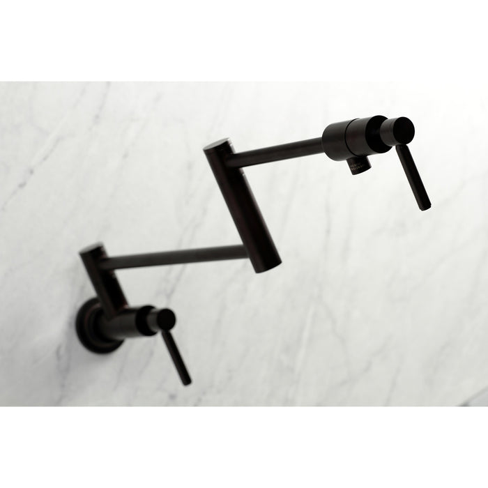 Kingston Sona KS4105DL - Concord Two-Handle 1-Hole Wall Mount Pot Filler Faucet, Oil Rubbed Bronze