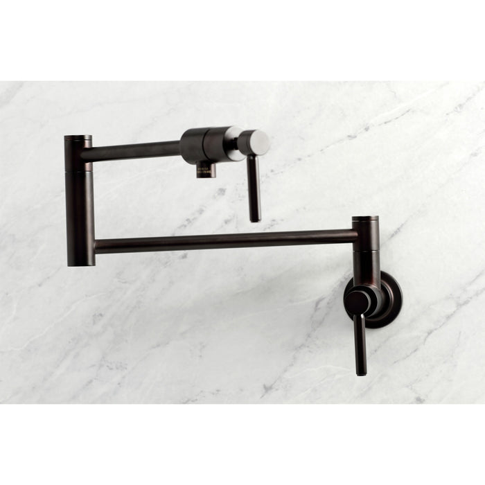 Kingston Sona KS4105DL - Concord Two-Handle 1-Hole Wall Mount Pot Filler Faucet, Oil Rubbed Bronze