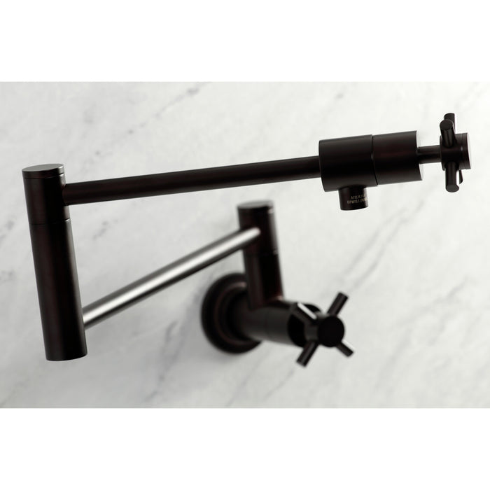 Kingston Sona KS4105DX - Concord Two-Handle 1-Hole Wall Mount Pot Filler Faucet, Oil Rubbed Bronze