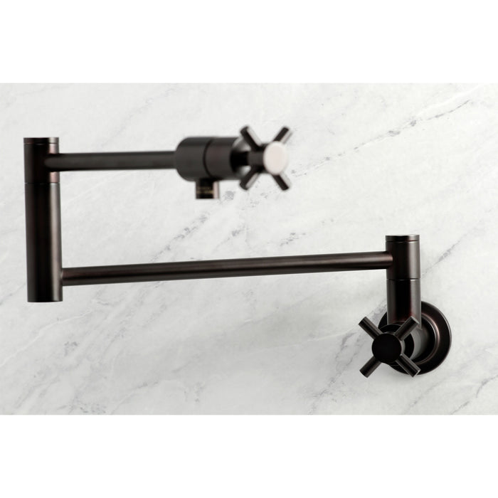 Kingston Sona KS4105DX - Concord Two-Handle 1-Hole Wall Mount Pot Filler Faucet, Oil Rubbed Bronze