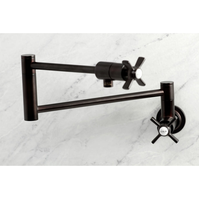 Millennium KS4105ZX Two-Handle 1-Hole Wall Mount Pot Filler Faucet, Oil Rubbed Bronze