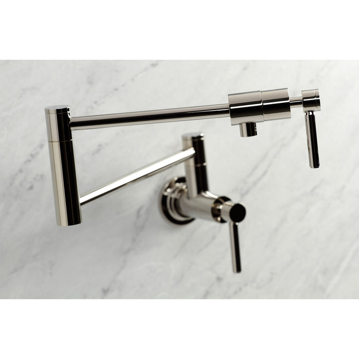 Kingston Sona KS4106DL - Concord Two-Handle 1-Hole Wall Mount Pot Filler Faucet, Polished Nickel