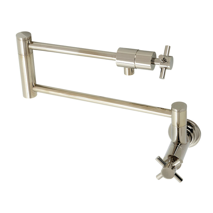 Kingston Sona KS4106DX - Concord Two-Handle 1-Hole Wall Mount Pot Filler Faucet, Polished Nickel