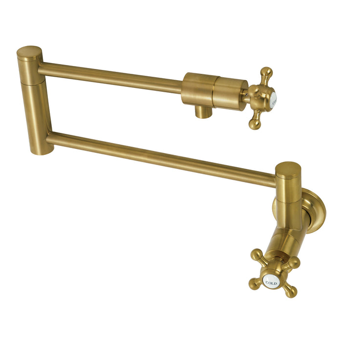 Metropolitan KS4107BX Two-Handle 1-Hole Wall Mount Pot Filler Faucet, Brushed Brass