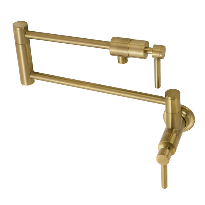 Kingston Sona KS4107DL - Concord Two-Handle 1-Hole Wall Mount Pot Filler Faucet, Brushed Brass