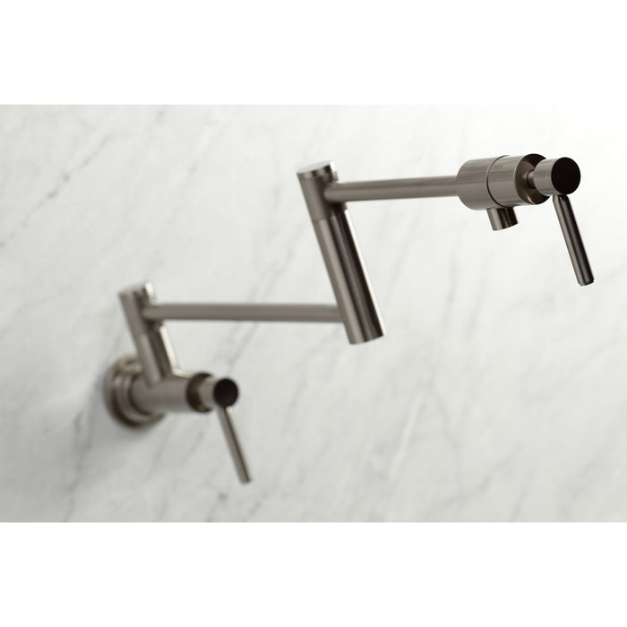 Concord KS4108DL Two-Handle 1-Hole Wall Mount Pot Filler Faucet, Brushed Nickel