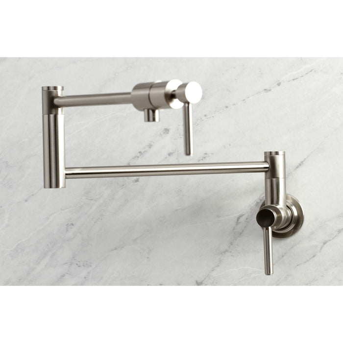 Concord KS4108DL Two-Handle 1-Hole Wall Mount Pot Filler Faucet, Brushed Nickel