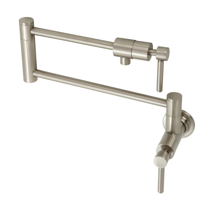 Concord KS4108DL Two-Handle 1-Hole Wall Mount Pot Filler Faucet, Brushed Nickel
