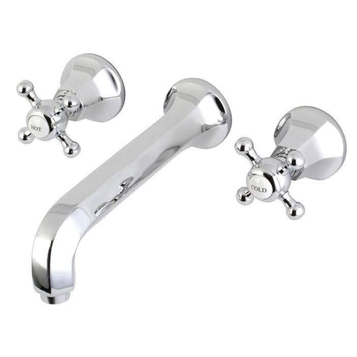 Kingston Tulare KS4121BX - Metropolitan Double-Handle 3-Hole Wall Mount Bathroom Faucet, Polished Chrome
