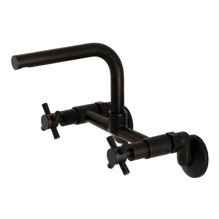 Kingston Sona KS412MB - Concord Two-Handle 2-Hole Wall Mount Kitchen Faucet, Matte Black