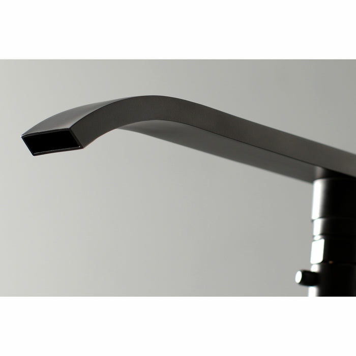 Kingston Sona KS4130QLL - Executive Single-Handle 1-Hole Freestanding Tub Faucet with Hand Shower, Matte Black