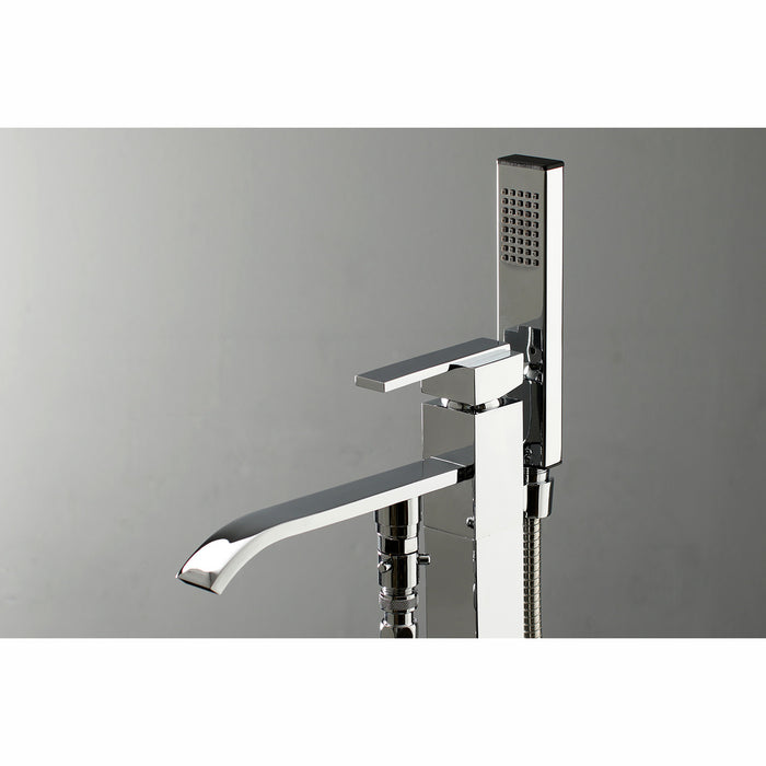 Kingston Sona KS4131QLL - Executive Single-Handle 1-Hole Freestanding Tub Faucet with Hand Shower, Polished Chrome