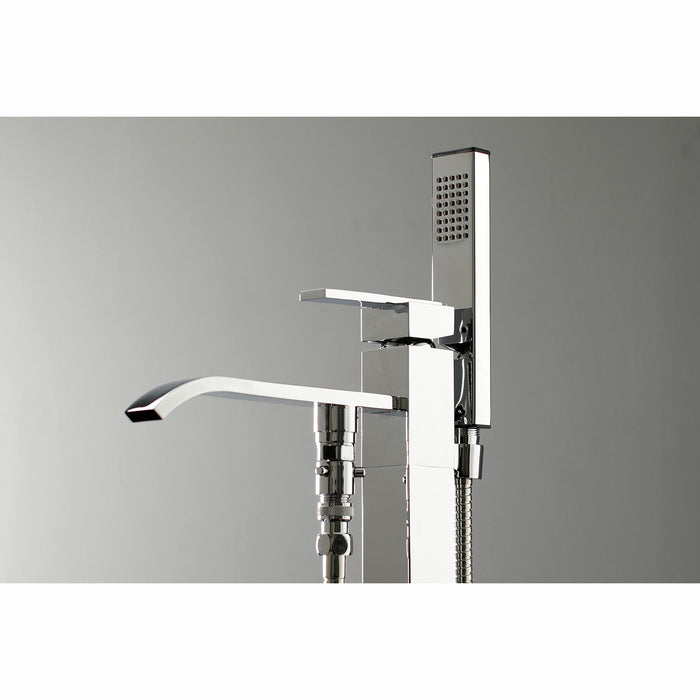 Kingston Sona KS4131QLL - Executive Single-Handle 1-Hole Freestanding Tub Faucet with Hand Shower, Polished Chrome