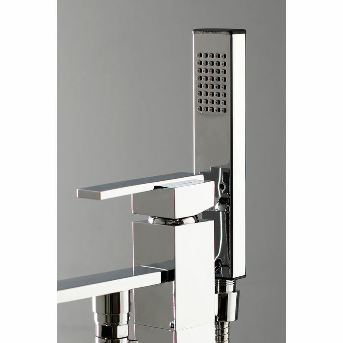 Kingston Sona KS4131QLL - Executive Single-Handle 1-Hole Freestanding Tub Faucet with Hand Shower, Polished Chrome