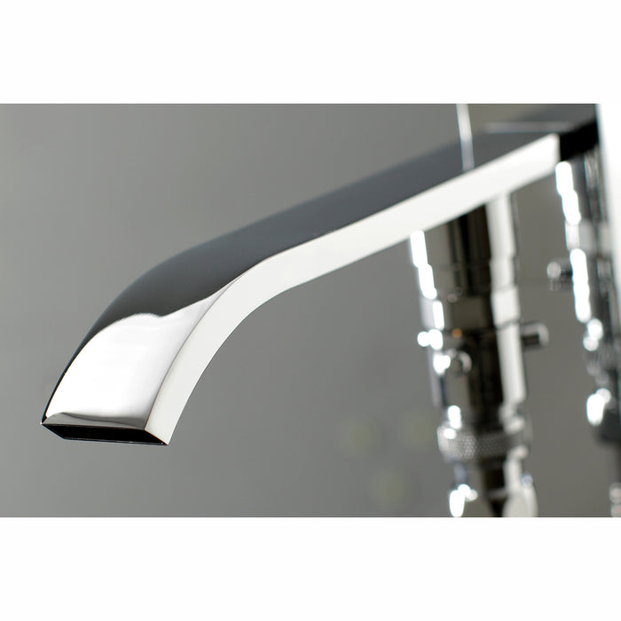 Kingston Sona KS4131QLL - Executive Single-Handle 1-Hole Freestanding Tub Faucet with Hand Shower, Polished Chrome