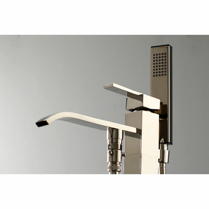 Kingston Sona KS4136QLL - Executive Single-Handle 1-Hole Freestanding Tub Faucet with Hand Shower, Polished Nickel