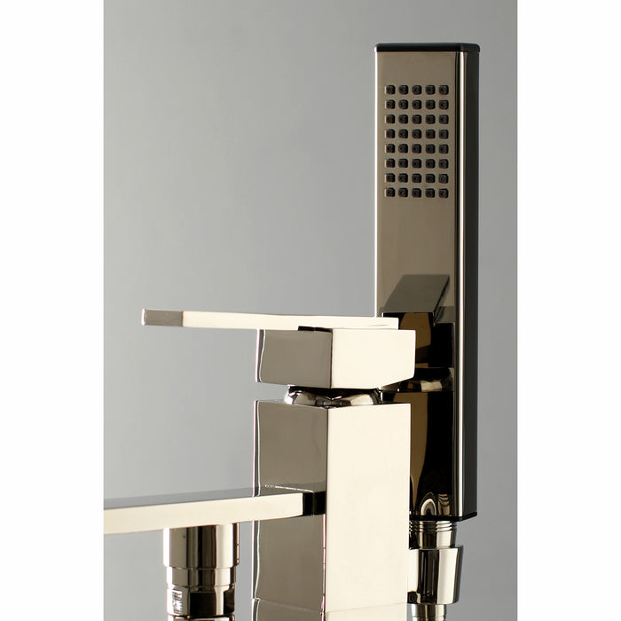 Kingston Sona KS4136QLL - Executive Single-Handle 1-Hole Freestanding Tub Faucet with Hand Shower, Polished Nickel