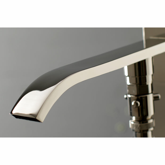 Kingston Sona KS4136QLL - Executive Single-Handle 1-Hole Freestanding Tub Faucet with Hand Shower, Polished Nickel