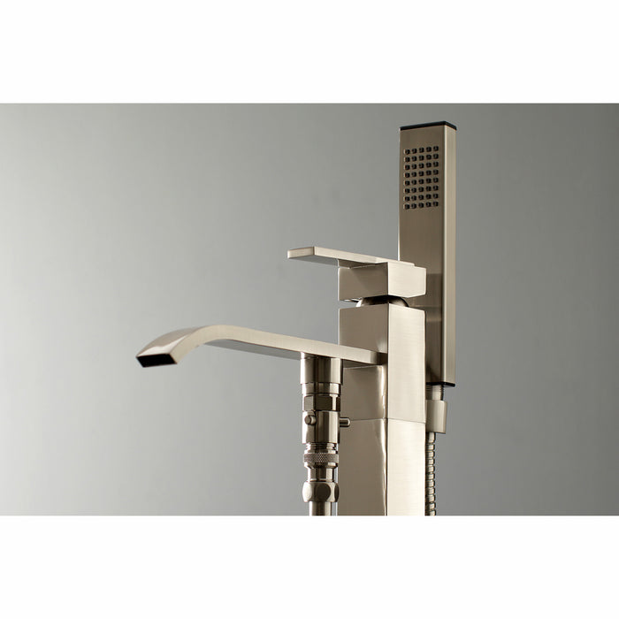 Kingston Sona KS4138QLL - Executive Single-Handle 1-Hole Freestanding Tub Faucet with Hand Shower, Brushed Nickel