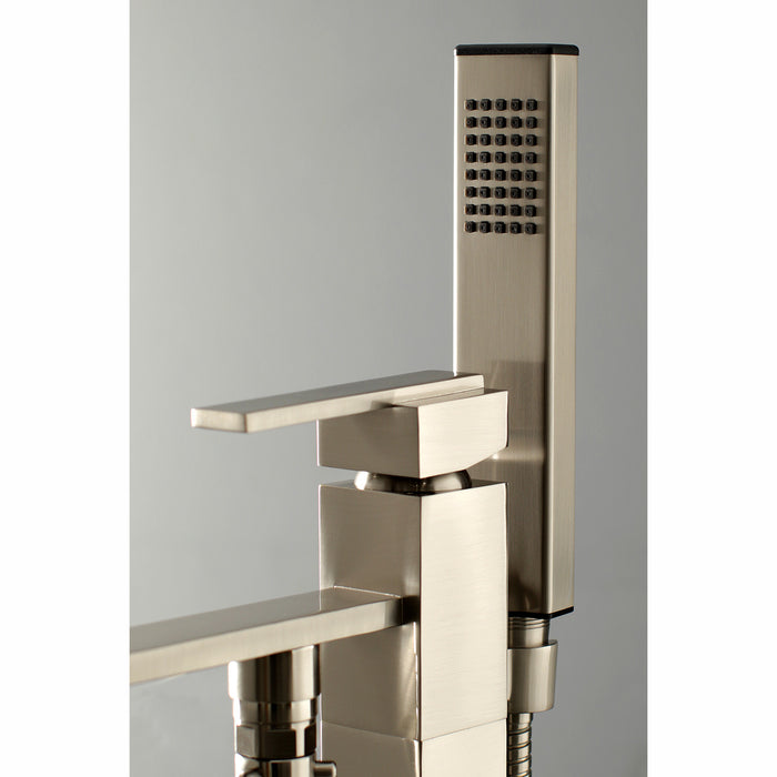 Kingston Sona KS4138QLL - Executive Single-Handle 1-Hole Freestanding Tub Faucet with Hand Shower, Brushed Nickel